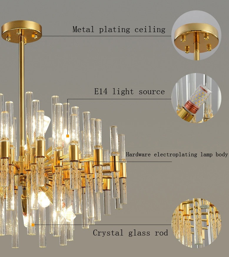 Simple Postmodern Crystal Chandelier