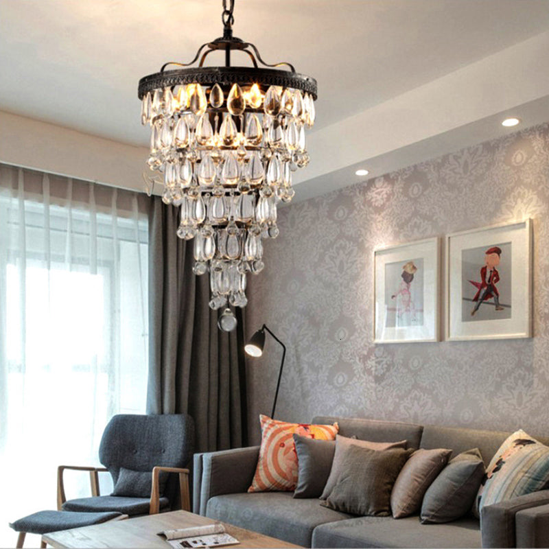 Retro Vintage Cooper Crystal Drops Chandelier