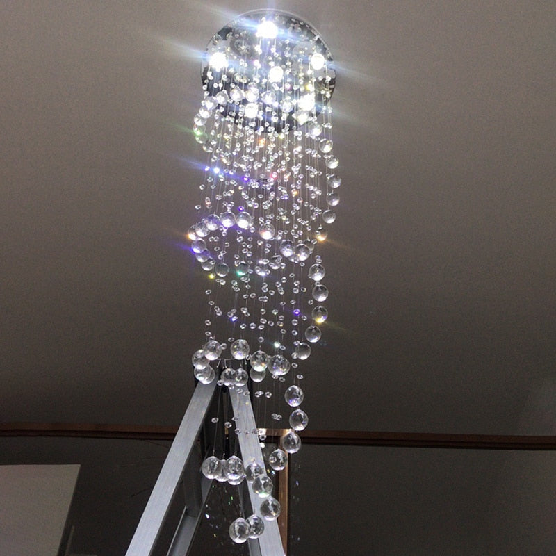 LED Spiral Crystal Chandelier