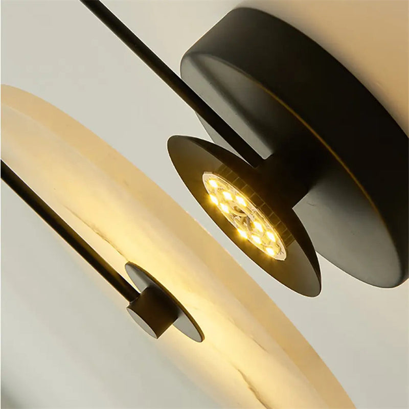 Modern Disc Alabaster Wall Sconce