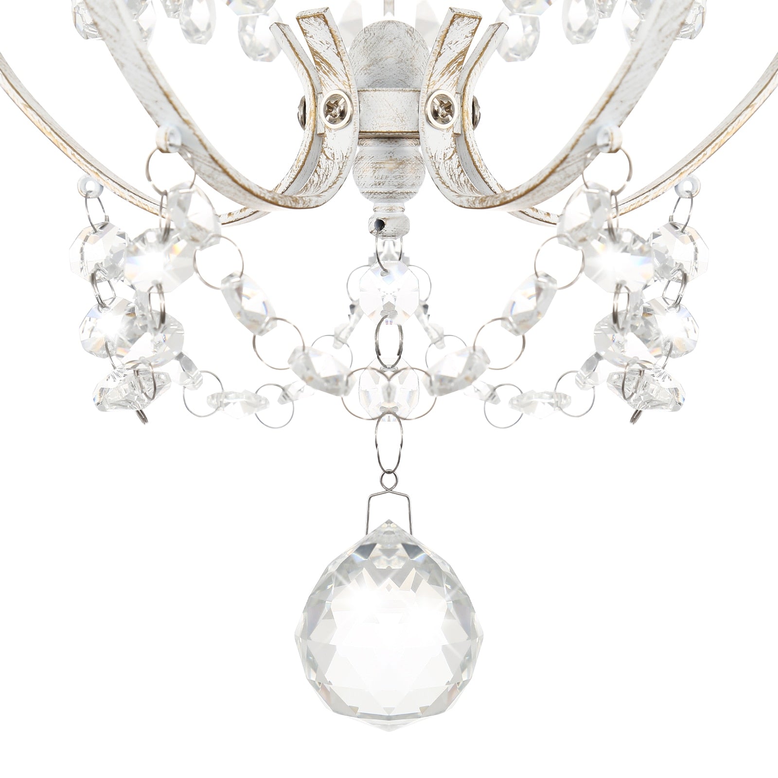 One Light Crystal White Chandelier