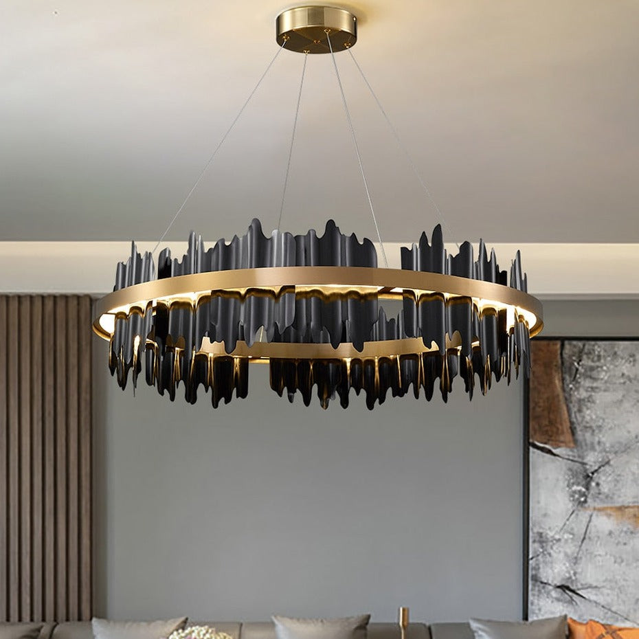 Modern LED Black Chandelier