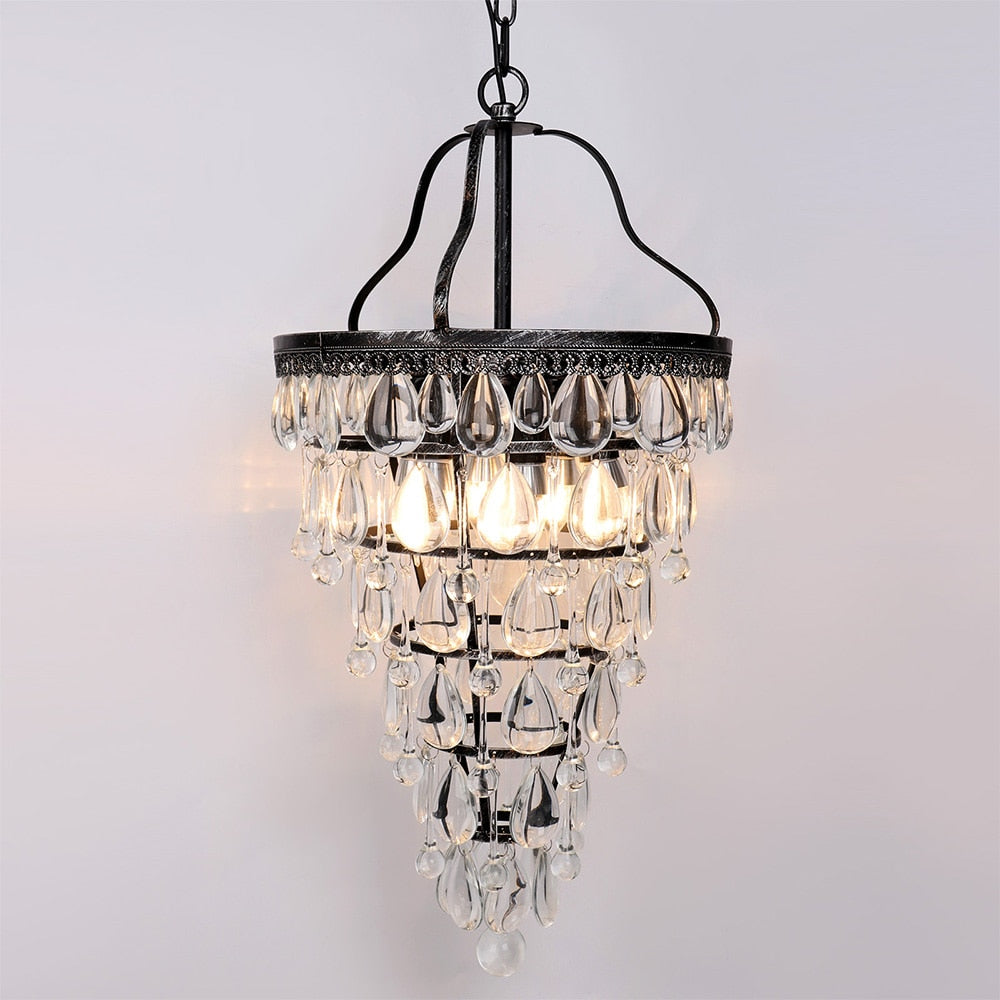 Retro Vintage Cooper Crystal Drops Chandelier