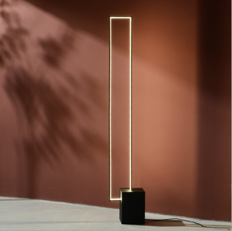 Nordic Standing Contemporary Smart Square Led Strip Floor Lamp