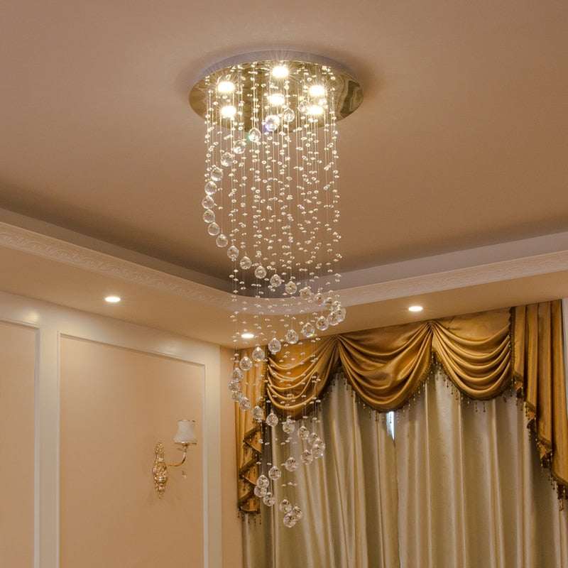 LED Spiral Crystal Chandelier