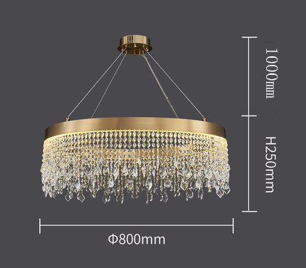 Luxury Crystal Hanging Light Round Chandelier