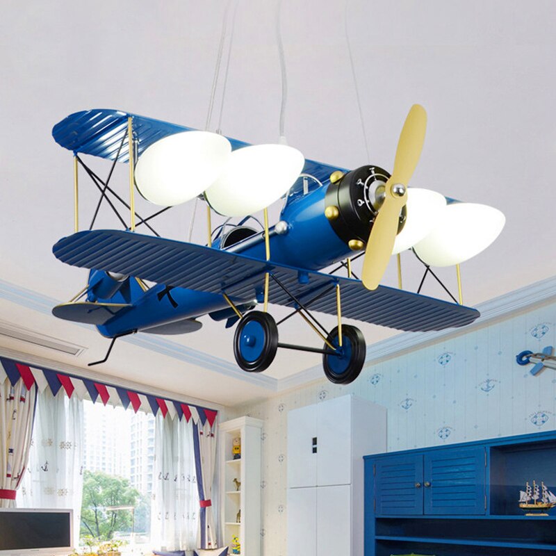 Boy Kids Bedroom Decorative Airplane Pendant Chandelier