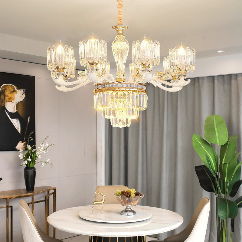 Classic Crystal Ring Beaded Chandelier