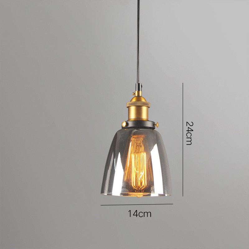 Industrial Retro Smoky Glass Vintage Pendant Lights