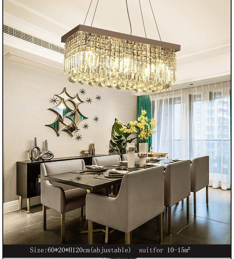 Modern Rectangular Crystal Chandelier