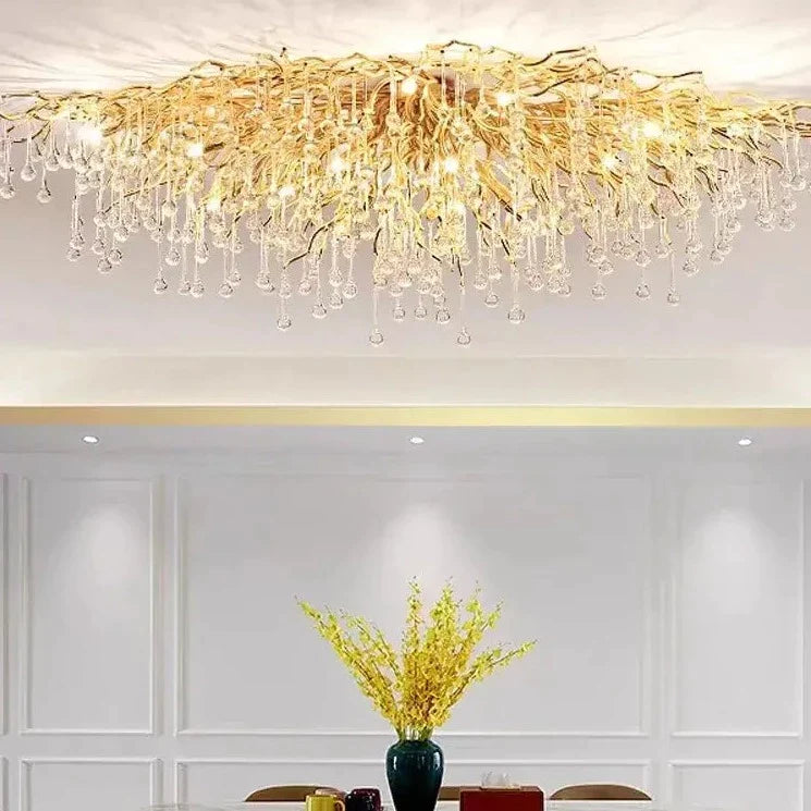 Ceiling Luxury Gold Crystal LED Chandelier