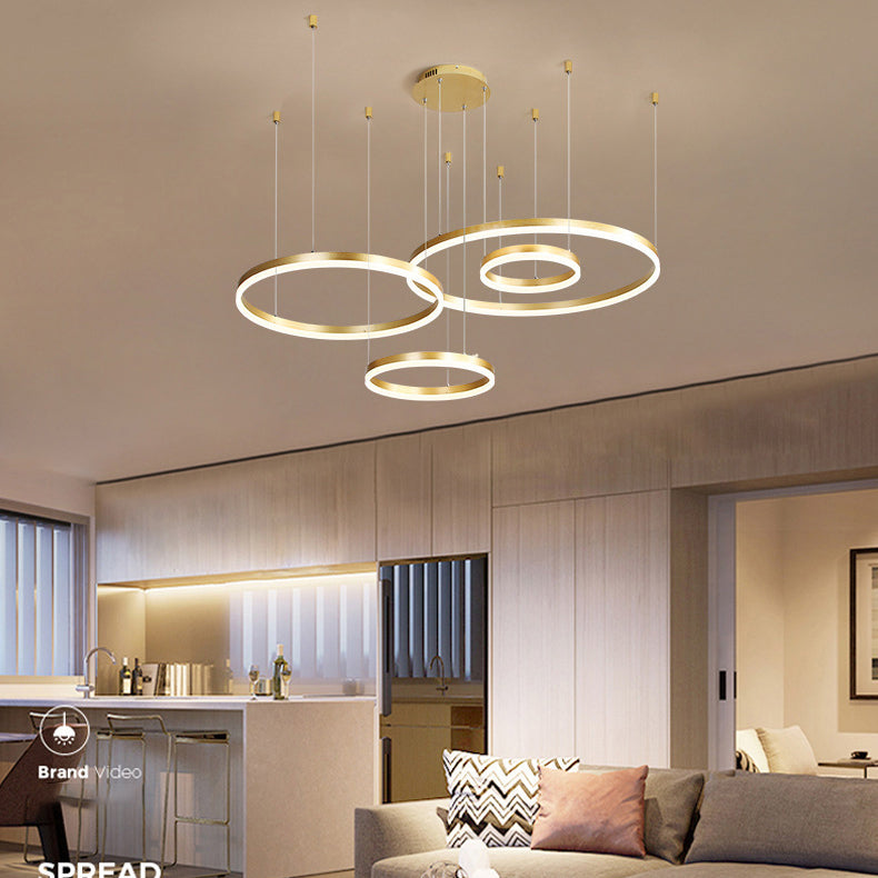 Art Deco Gold Shape Pendant Led Chandalier