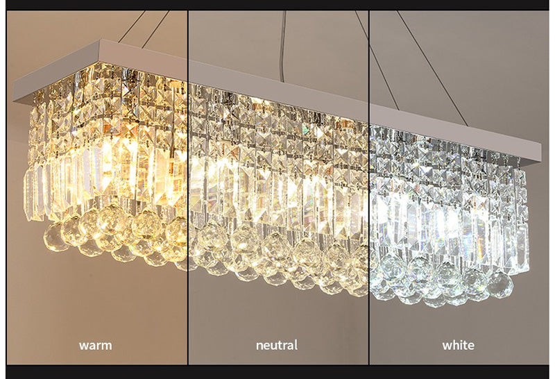 Modern Rectangular Crystal Chandelier