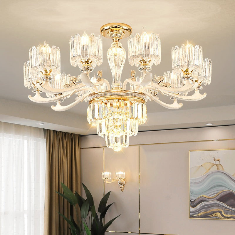 Classic Crystal Ring Beaded Chandelier