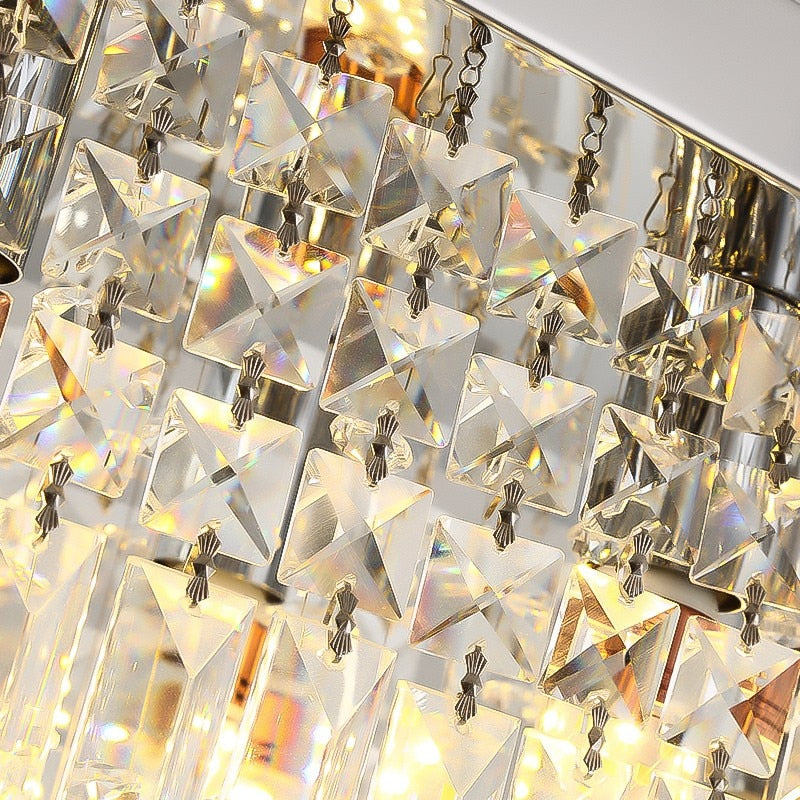 Modern Rectangular Crystal Chandelier