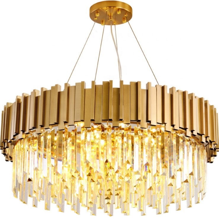 Modern Stainless Steel Luxury Crystal Chandelier