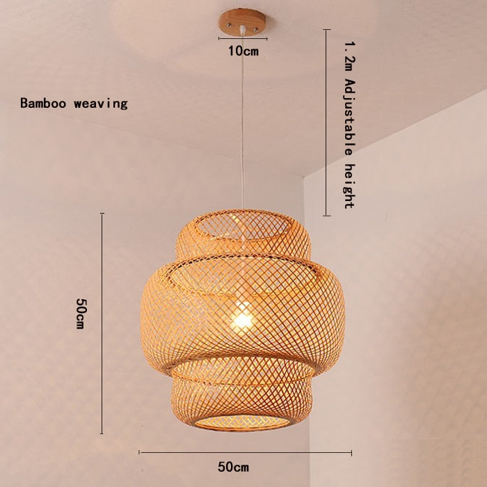 Hand-Woven Bamboo Pendant Light