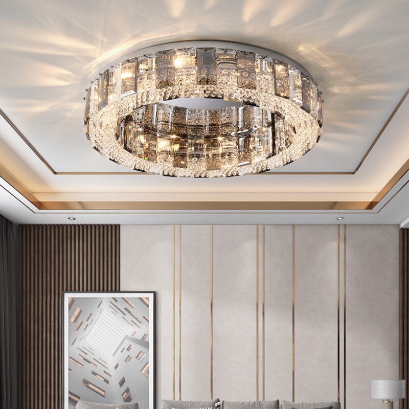 Elegant Smoky Crystal Chandelier with Contemporary Flair