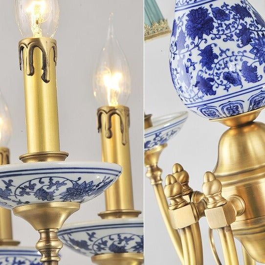 Royal Blue & White Porcelain Chandelier