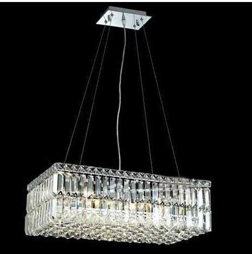 Modern Crystal Pendant Light Lighting Chrome Crystal Pendant Light Fixture Rectangle Light Guaranteed 100%