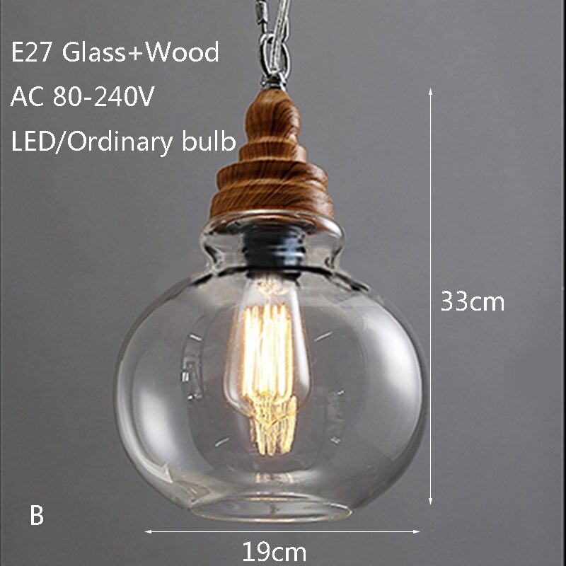 Creative Wood Single Head Pendant Lamp