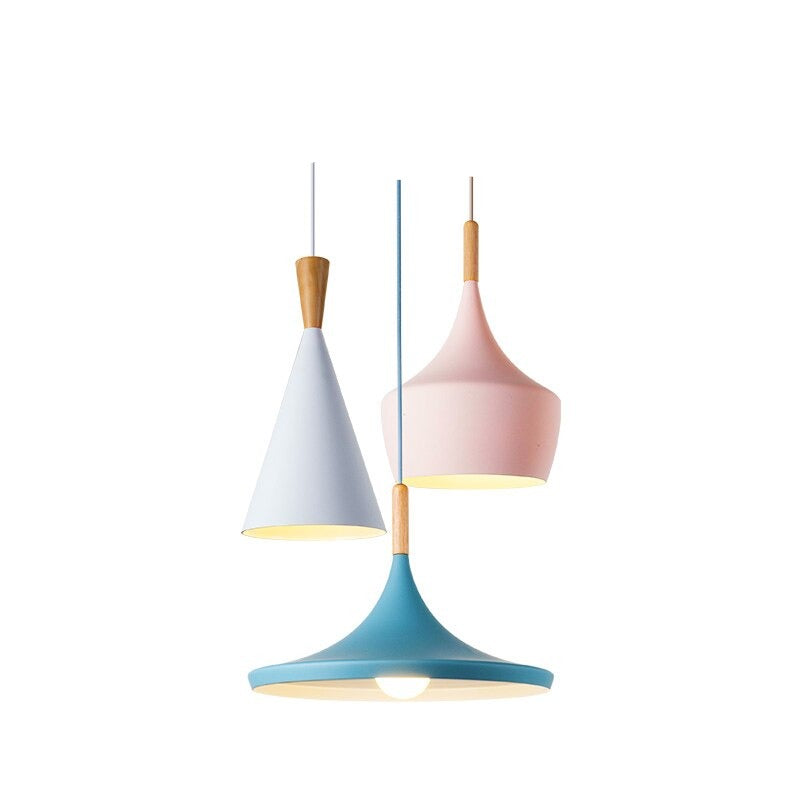 Creative Multicolor Wood Hanging Lamp