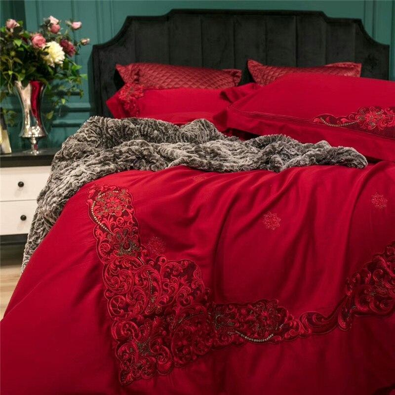 Miriada Red Egyptian Cotton Luxury Duvet Cover Set