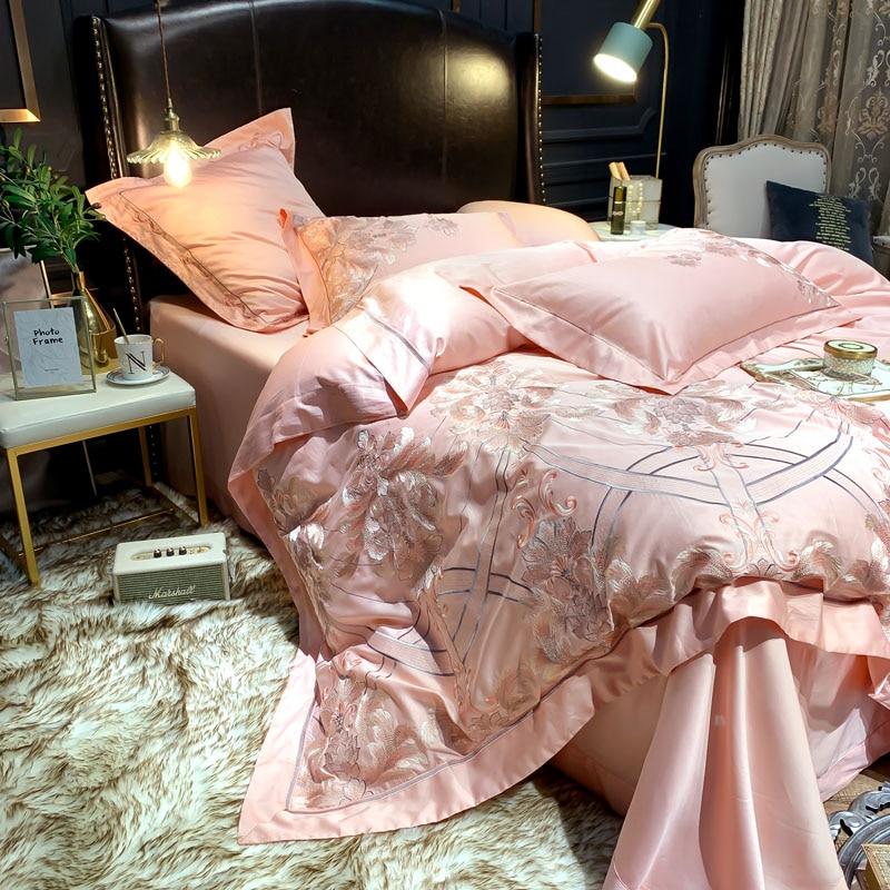 Royal Light Pink Embroidery Duvet Set