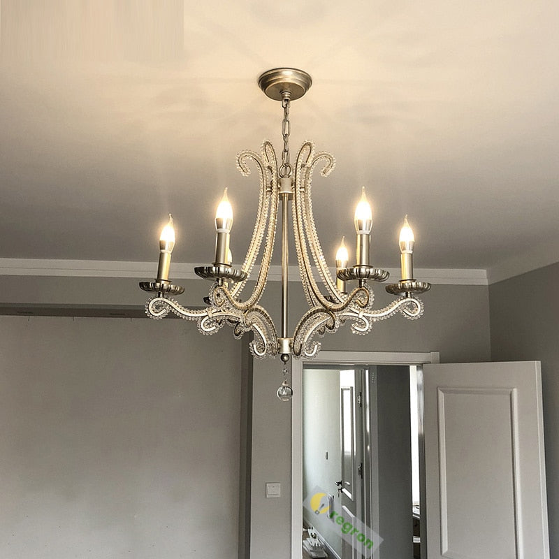 French Cast Metal Chandelier