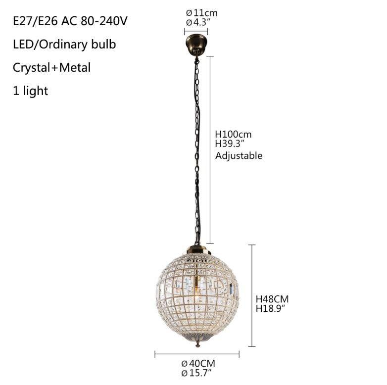 Retro Vintage Royal Empire Ball Style Chandelier