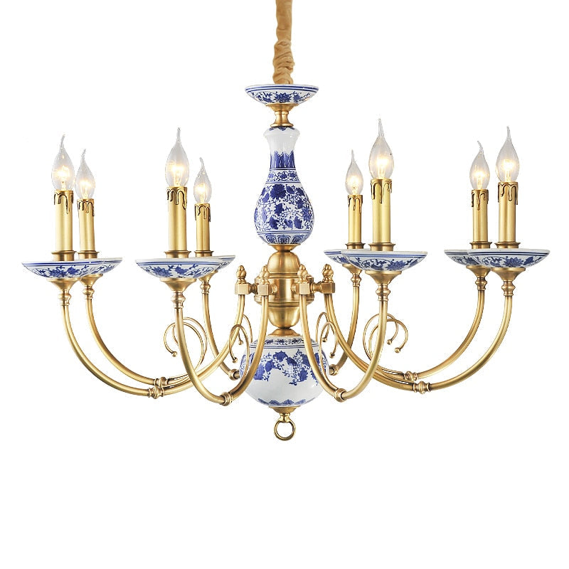 Royal Blue & White Porcelain Chandelier