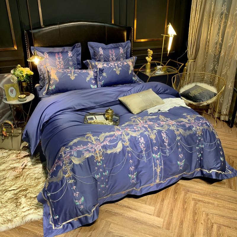 Dark Dlate Blue Egyptian Cotton Duvet Set