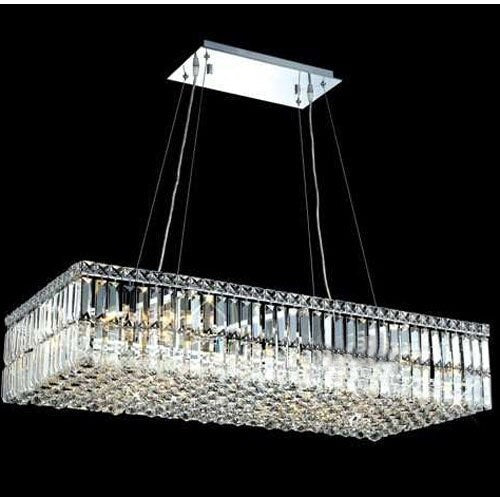 Modern Crystal Pendant Light Lighting Chrome Crystal Pendant Light Fixture Rectangle Light Guaranteed 100%