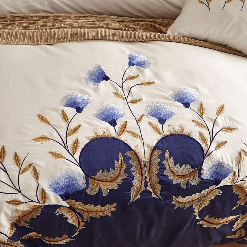 Zaydena Luxury Embroidered  Egyptian Cotton Duvet Cover Set