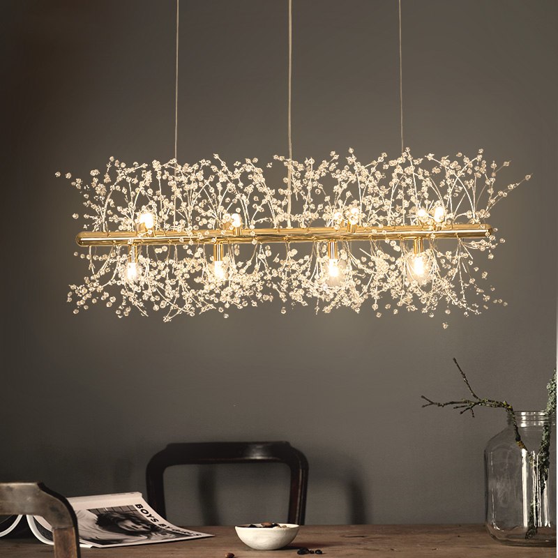 Modern Flower Branch Gold Pendant Lights Hang Lamp LED Pendant Lamp Kitchen Light Fixtures Suspension Luminaire Lighting