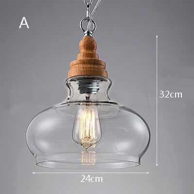 Creative Wood Single Head Pendant Lamp