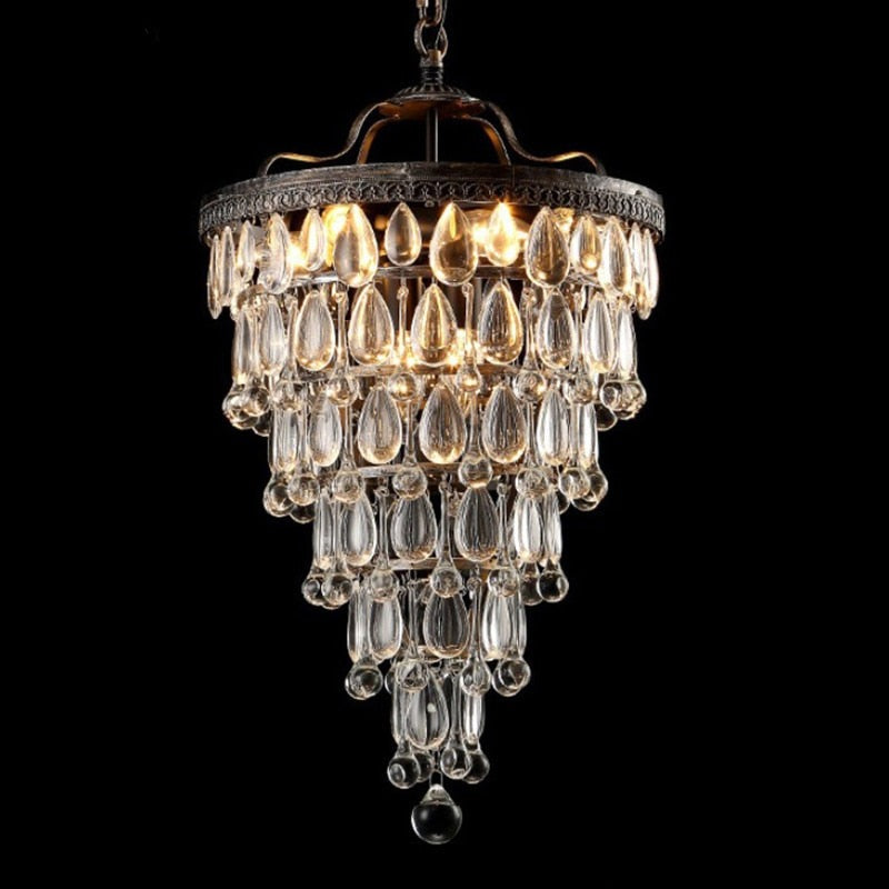 Retro Vintage Cooper Crystal Drops Chandelier