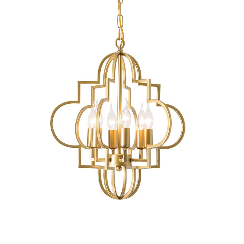 Lighting Luxury Hollow Gold Pendant Lights Led Hanging Lamp for Dining Room Kitchen Lighting Fixtures Home Lighting (Gold Width 42cm H50cm)