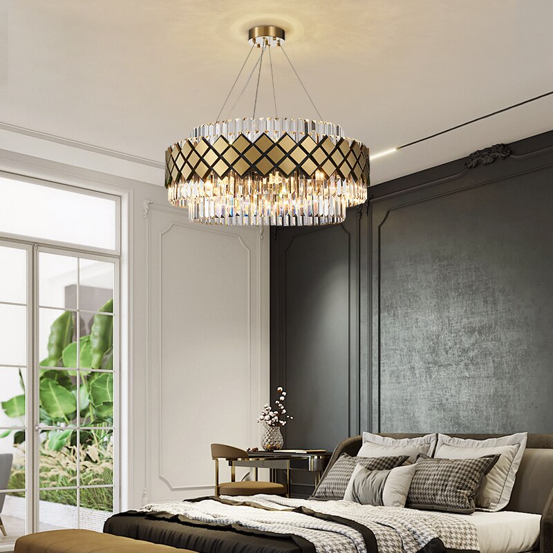 Modern Art Deco Crystal Chandelier