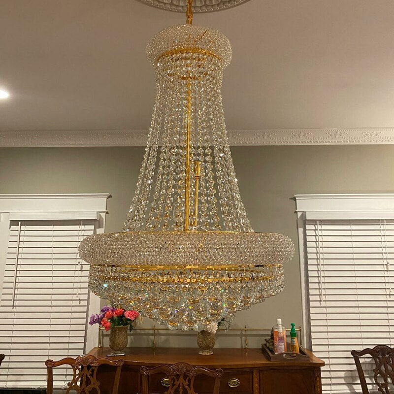 French Empire Gold Crystal Chandelier