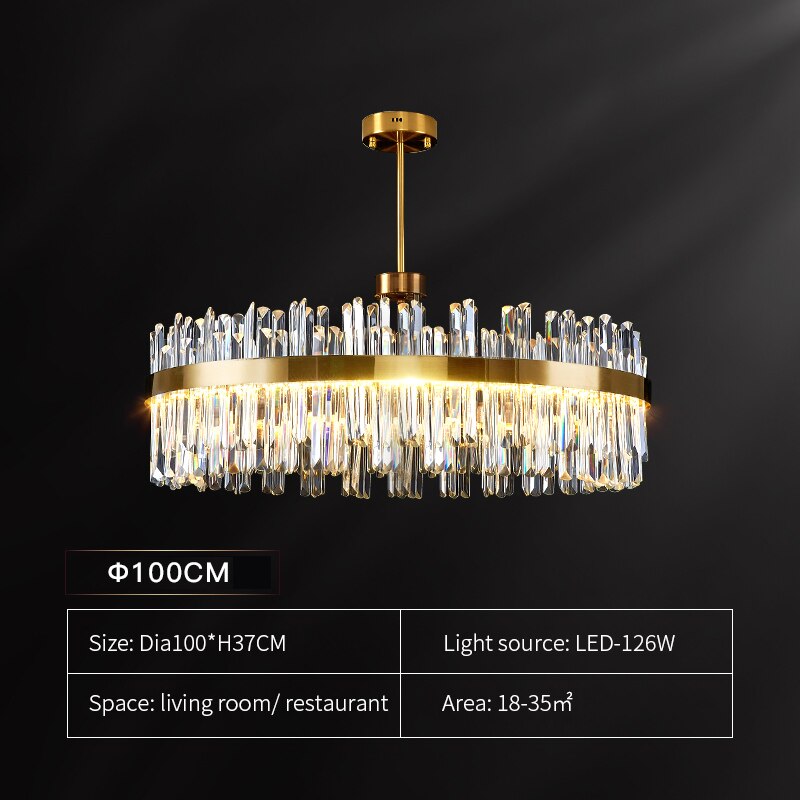 Modern Gold Luxury Crystal Chandelier