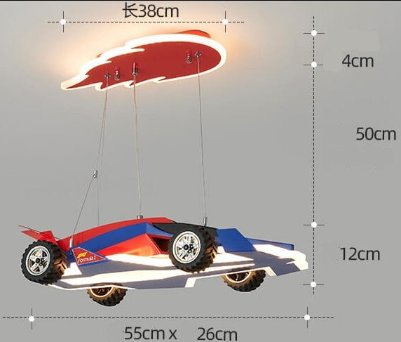 Kids Bedroom Decorative Race Car Chandelier