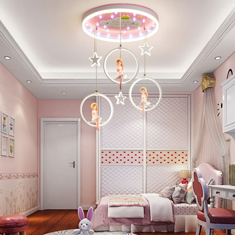 Nordic Girl Bedroom Decor Ceiling Chandelier