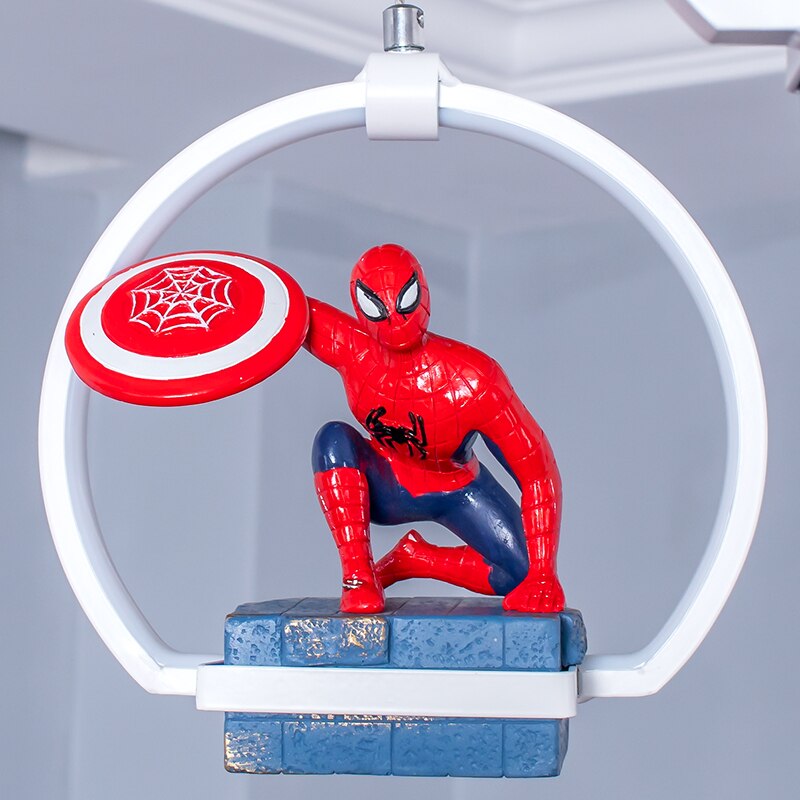 Kids Bedroom Decor Spider Man Figures Chandelier