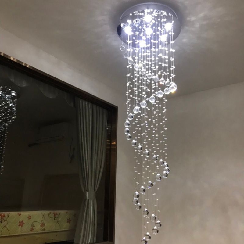 LED Spiral Crystal Chandelier