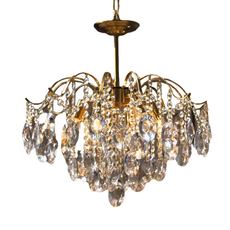 Retro Romantic Amber Crystal Chandelier