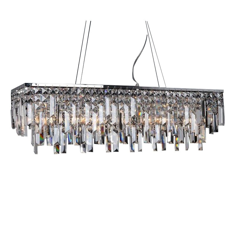 Lighting Modern Crystal Pendant Light Chrome Rectangle Pendant Light Guaranteed 100% (L80cm W20cm H25cm)