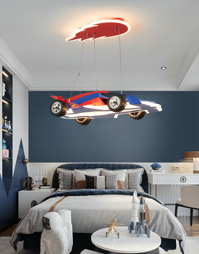 Kids Bedroom Decorative Race Car Chandelier