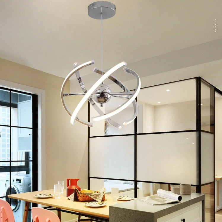 Plated Chrome LED Ball Chandelier