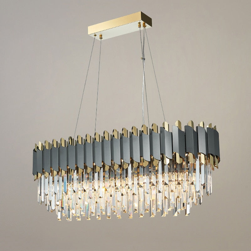 Modern Crystal Rectangular Chandelier